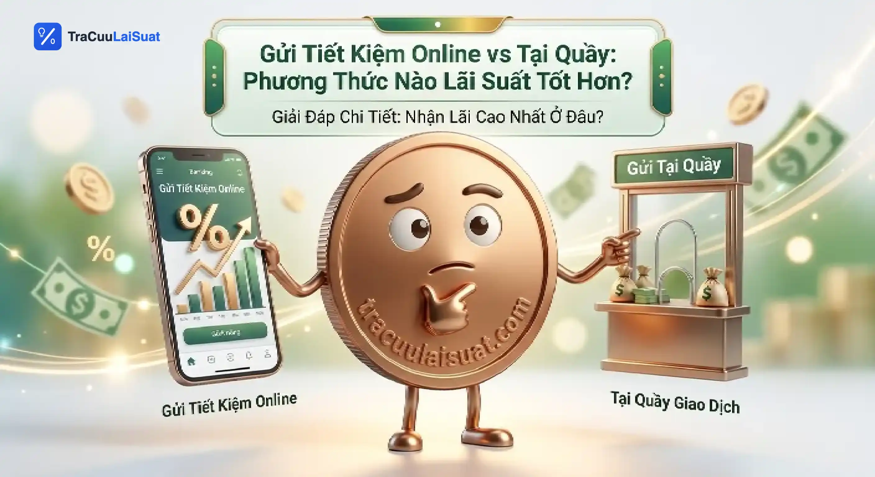 Nên Gửi Tiết Kiệm Online Hay Tại Quầy? So Sánh Lãi Suất, An Toàn, Thủ Tục