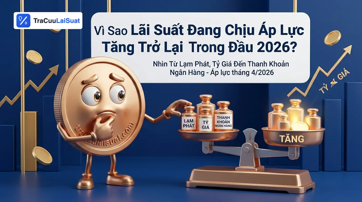 Biểu đồ và chỉ báo mô tả áp lực lãi suất tăng trở lại trong đầu 2026
